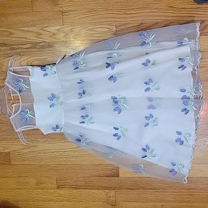 Girls embroided Storybook flower girl dress